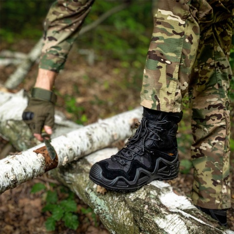 Buty taktyczne męskie - zamszowe, wysoki trzewik, gumowe oblanie REIS