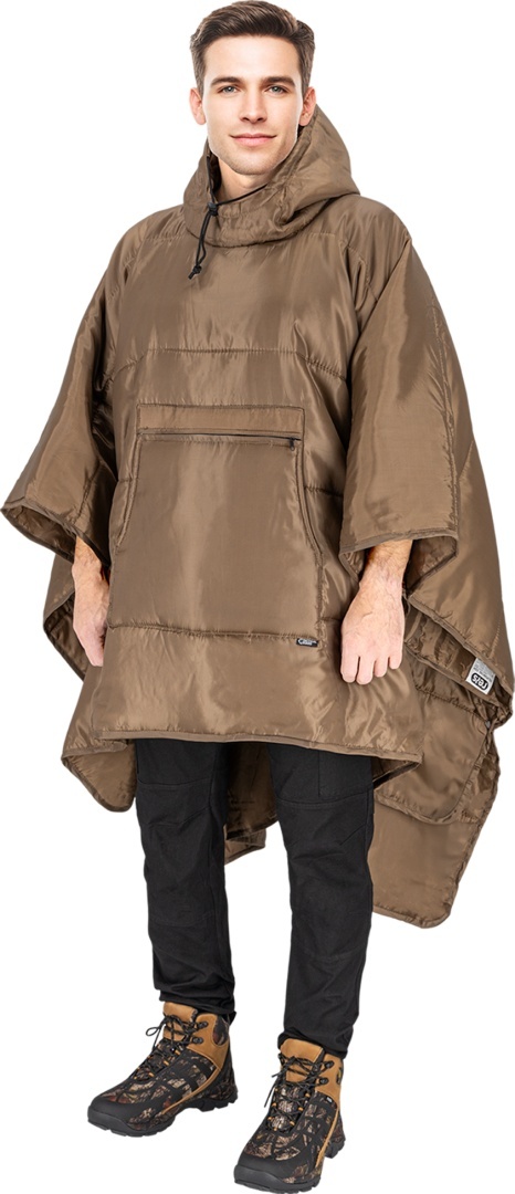Ocieplane Ponczo Turystyczne Tactical Guard 4w1 – Peleryna, Śpiwór, Koc i Podpinka Pod Hamak