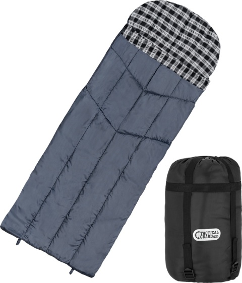 Śpiwór Taktyczny Rip-Stop Tactical Guard 230x90 cm – Powiększony Śpiwór XL z Bawełnianą Podszewką i Funkcją Kołdry