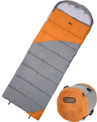 Śpiwór Taktyczny Tactical Guard Nylon 20D 400T – Ciepły Śpiwór z Kapturem, Kieszenią na Suwak i Workiem Kompresyjnym