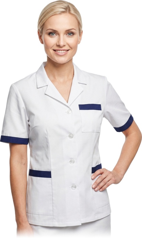 Damskia Bluza Ochronna z Krótkim Rękawem (200 g/m²) – Medyczna, Laboratoryjna, Apteczna