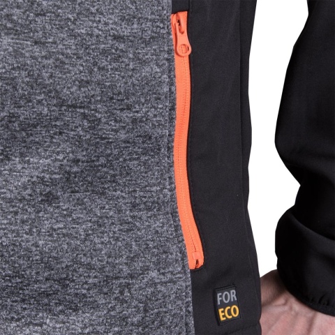 Męska Bluza Ochronna Polarowa ze Wstawkami Softshell (300 g/m²) – Wiatroodporna i Oddychająca ze Stójką
