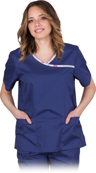 Damska Bluza Ochronna SENZA z Krótkim Rękawem (150 g/m²) – Medyczna, Kosmetyczna, Laboratoryjna