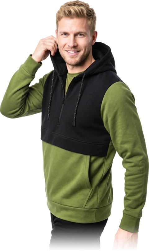 Męska Bluza Ochronna Dresowa CAJMAN z Kapturem (260 g/m²) – Suwak 1/2, Kieszeń Kangurka