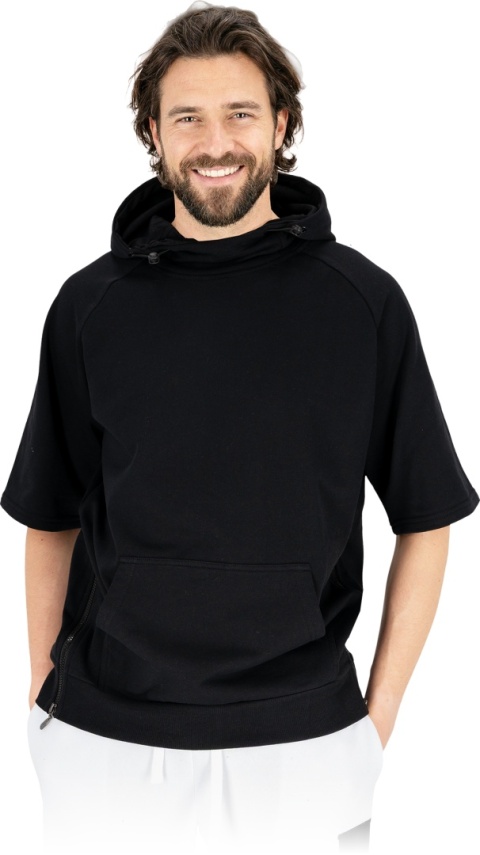 Męska Dresowa Bluza Ochronna / Robocza FRAME z Kapturem i Krótkim Rękawem (French Terry 280 g/m2)