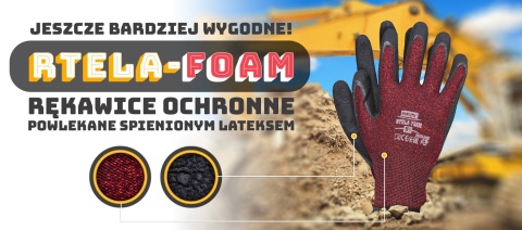 Rękawice Ochronne Robocze Powlekane Spienionym Lateksem FOAM (Poliester + Elastan, Ścieg 13) – Odporne na Detergenty i Kwasy