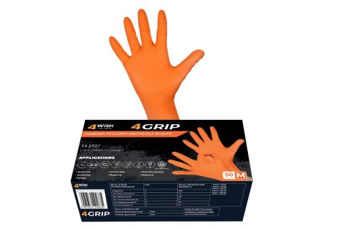 Rękawice nitrylowe 4GRIP Orange 8/M