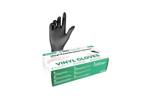 Rękawice winylowe diagnost. 4MD Tulip Black M