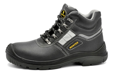 Buty ochronne trzewiki S3 rozm. 45 z metalowym podnoskiem i wkładką antyprzebiciową – antypoślizgowe MONTER