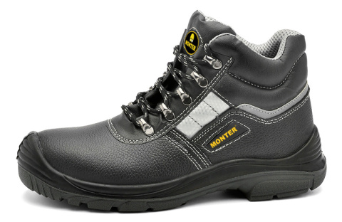 Buty ochronne trzewiki S3 rozm. 47 z metalowym podnoskiem i wkładką antyprzebiciową – antypoślizgowe MONTER