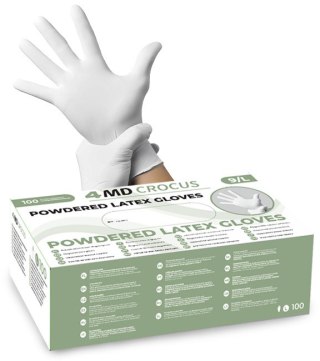 Rękawice lateksowe diagn. 4MD CROCUS White 8/M