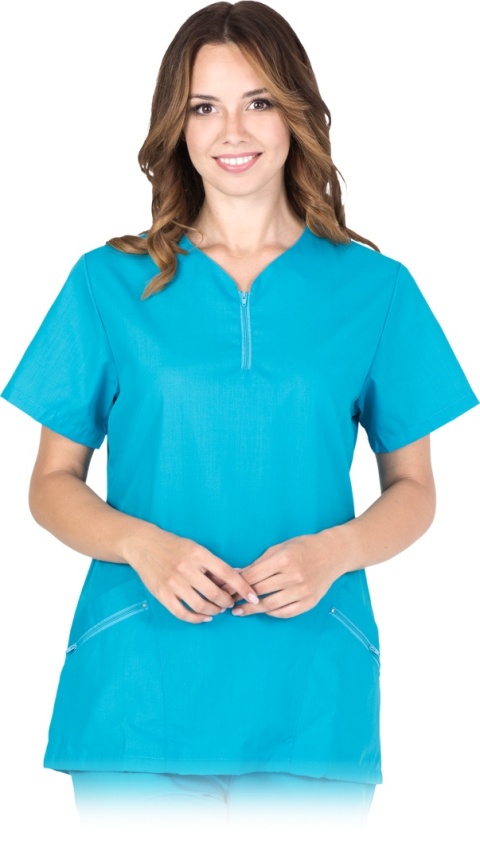 Damska Bluza Ochronna / Medyczna z Krótkim Rękawem CANZONA (80% Poliester, 20% Bawełna, 145 g/m2)