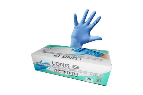 Rękawice bezpdr. Nitrile Medi Gloves col.blue s.XL