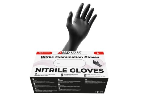 Rękawice nitrylowe diagnost. 4MD IRIS Black 8/M